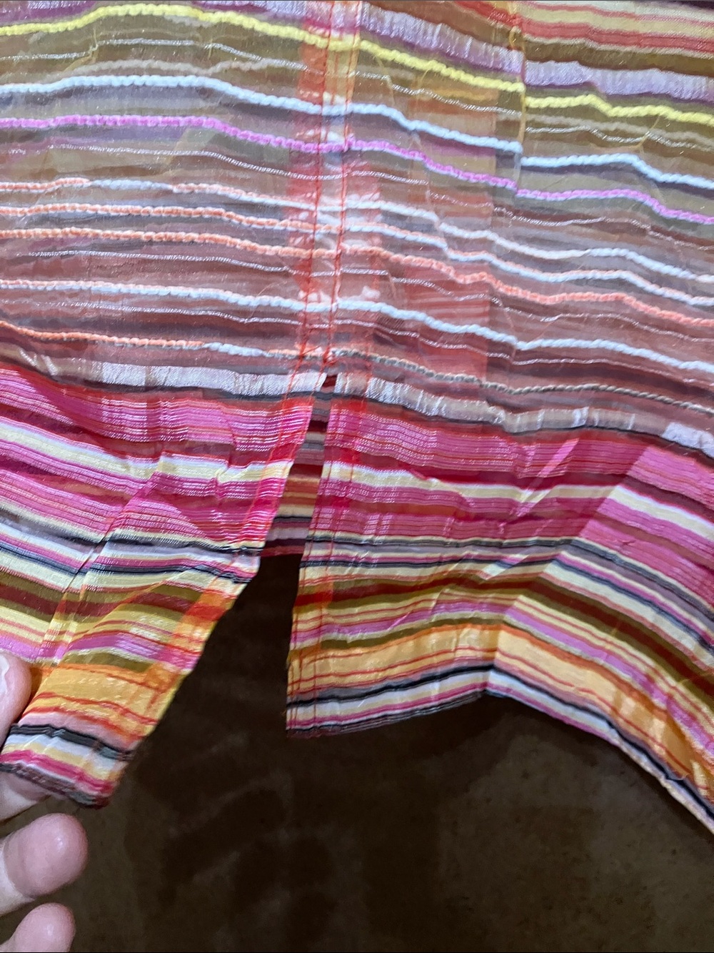 Tommy Bahama Pink Multistripe Button-Down Women's Shirt - Picture 9 of 10